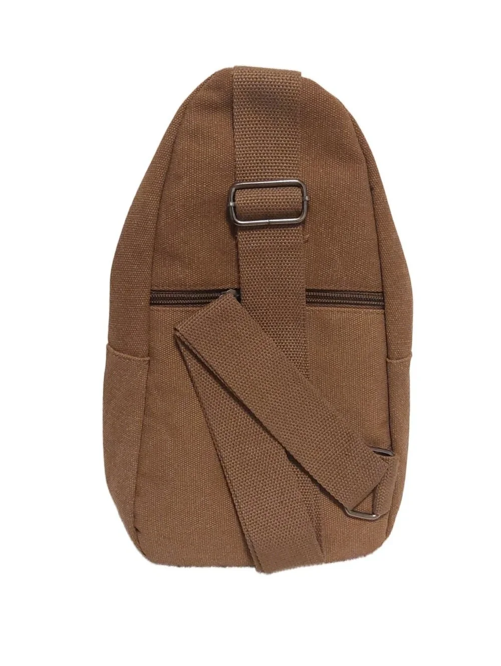 Canvas Slingback Crossbody Brown Backpack W/Adjst Strap Multi Compartments NEW